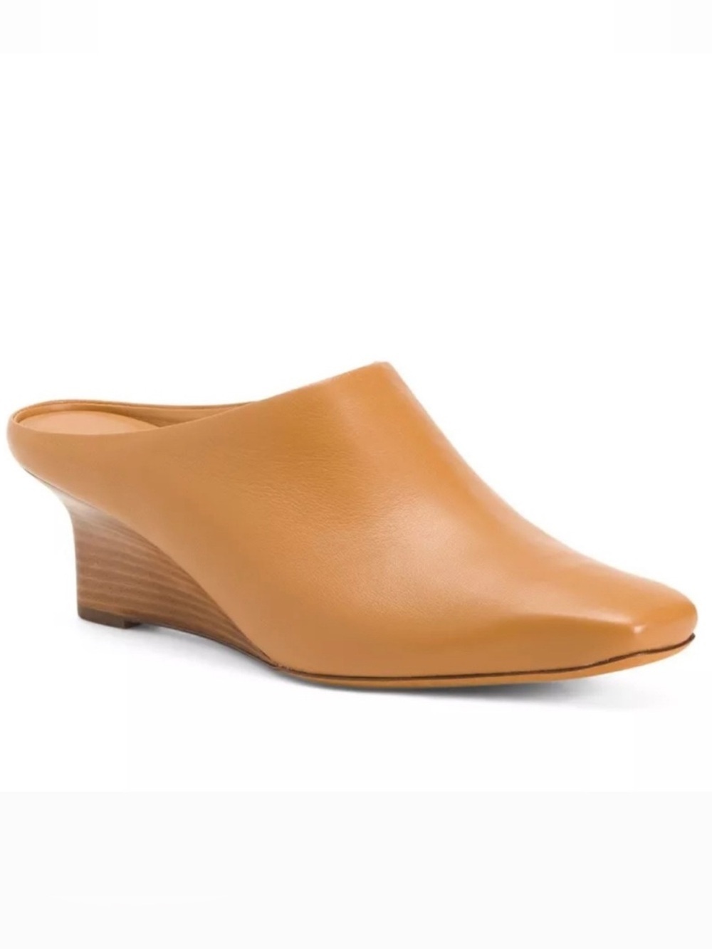 Vince Benita tan leather wedge mules 8.5